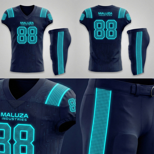 Maillots de football américain d'été personnalisés en sublimation pour la vente en gros, avec empiècements en maille respirante, coutures renforcées, séchage rapide - Product Image 6