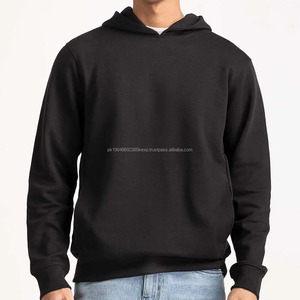 Sudadera con Capucha de Felpa 100% Algodón para Hombre, Corte Holgado, Estilo Informal, con Sudadera Gruesa de Invierno, Diseño Sólido - Product Image 1