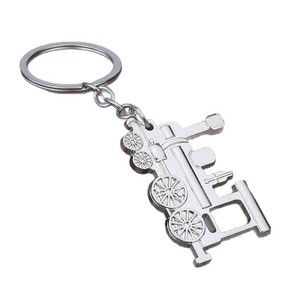 Spoked-Wheel Locomotive Keychain Zinc Alloy Gold Tone Railway <strong>Engine</strong> Keyring for Model Railroad Club Souvenirs - Product Image 5