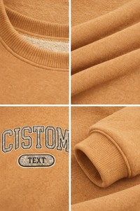 New Design Custom Logo Women Cotton <b>Sweatshirt</b> Light Brown Crew Neck Oversized Pullover Soft Fleece Casual Winter Fashionwear - Product Image 6