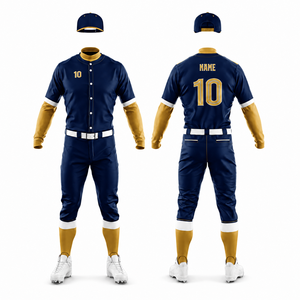 Uniforme de Béisbol para Adultos al por Mayor, Personalizable, de Secado Rápido, Transpirable, Manga Larga, Sublimado, de Poliéster, para Equipos - Product Image 5