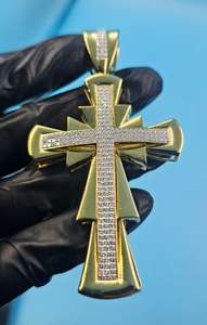 Colgante de Cruz VVS Moissanite, Joyería Cristiana, Colgante de Plata 925 con Incrustaciones, Colgante Hip Hop, Regalos de Cumpleaños, Joyería Religiosa de Jade - Product Image 4