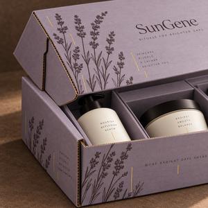 กล่องไปรษณีย์ลูกฟูกแบบกำหนดเอง SunGene Lavender Ritual สำหรับชุดผลิตภัณฑ์ดูแลผิวแบบสมัครสมาชิก - Product Image 4