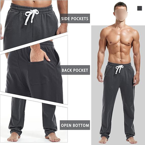 Pantalones de Corte Clásico con Cierre de Botón y Cremallera, Bolsillos Laterales Inclinados, Pierna Recta, Algodón Transpirable, Pantalones para Hombre - Product Image 4