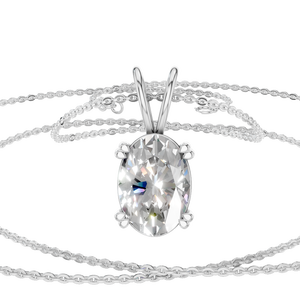 Collier pendentif en moissanite taille ovale 1,5 ct, chaîne à maillons plaquée or 14 carats, tendance, bijoux de fête, cadeau pour femmes, vente en gros - Product Image 3