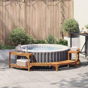 Ensemble de jardin pour jacuzzi demi-rond marron 107,09 x 47,24 x 21,85 po - Product Image 1