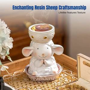 Modern Resin <b>Incense</b> <b>Holder</b> for Home Decor Resin Top Sandalwood Base Aromatic Diffuser All-Season Home Decor Bakhoor Burner - Product Image 5