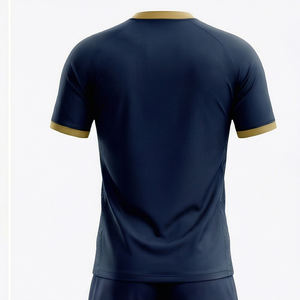 Kit de football OEM pour hommes, maillot de foot personnalisé, short respirant, uniforme d'entraînement, ensemble sportif noir et or - Product Image 3