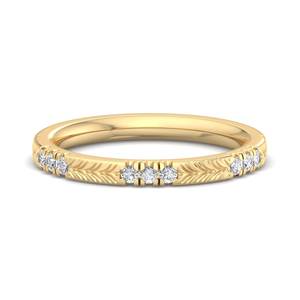 Anillo de Eternidad de Lujo Chapado en Oro Rosa con Diamantes Cultivados en Laboratorio de Corte Brillante y Patrón de Hoja de Trigo Grabado, Certificado IGI - Product Image 6