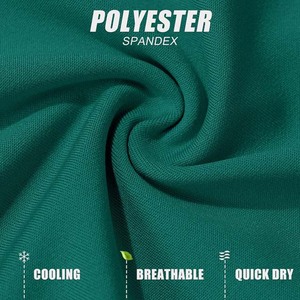 Camiseta sin mangas de poliéster transpirable verde sólido para hombre, cuello redondo, informal, de punto - Product Image 4