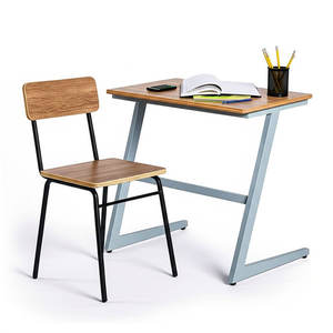 Conjunto de Silla y Escritorio para Estudiantes Drake de Metal Moderno con Estructura Metálica, Duradero y Ecológico, Mesa de Estudio Escolar, Silla, Muebles para el Aula - Product Image 2