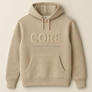 Sweat-shirt à capuche unisexe gaufré, design personnalisé, molleton épais, coupe oversize, streetwear, OEM ODM, marque privée, vente en gros - Product Image 4