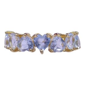 Anillo Clásico de Plata de Ley 925 Chapado en Oro con Topacio Azul para Mujer, Joyería para Bodas - Product Image 3