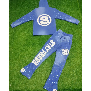 Unique Design Trendy Winter Unisex <b>Tracksuit</b> 100% Cotton Distressed Embroidery High Quality New Arrivals - Product Image 6