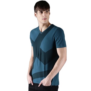 T-shirt pour homme à manches courtes, col rond, coupe ajustée, rayé, en coton/élasthanne de haute qualité, 2022, meilleur prix Bangladesh - Product Image 4