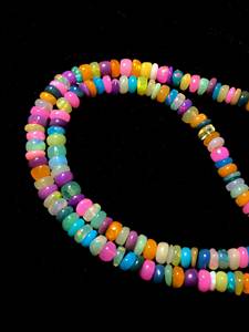 Perles d'opale éthiopienne naturelle, perles disco, opale feu arc-en-ciel, perles en vrac pour la création de bijoux, fournitures de pierres précieuses en gros - Product Image 1