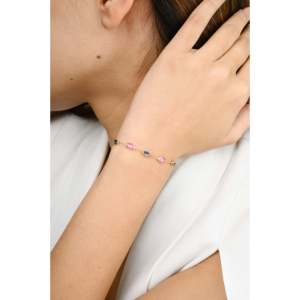 18K White Gold Oval Multi Sapphire Diamond Tennis <b>Bracelet</b>-IGI Certified Minimal <b>Stacking</b> - Product Image 5