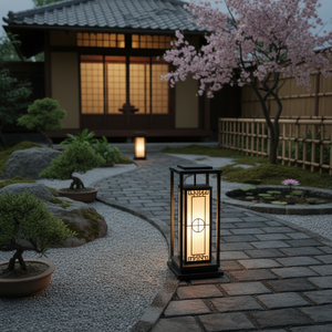 Lámpara de Jardín Decorativa de Estilo Japonés Moderno, Forma de Hongo, Luz Cálida Amarilla 3500K, Resistente al Agua IP65 - Product Image 4