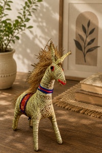 Figura de Caballo de Paja Hecha a Mano, Artesanal, Ecológica, Escultura Decorativa para Decoración Rústica del Hogar, Venta al Por Mayor - Product Image 5