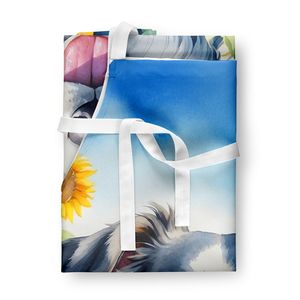 Delantal de cocina Multicolor grande Unisex para adultos con girasoles de pastor australiano para cocinar, hornear, jardinería y manualidades - Product Image 3