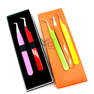 Nouvelles pinces à épiler de haute qualité pour cils, en acier inoxydable, multicolores, à pointe fine. - Product Image 3