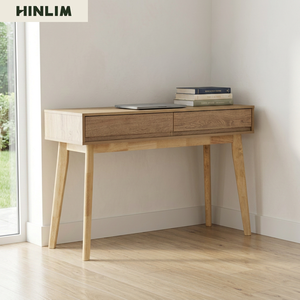 Scandinavian Design <b>Console</b> <b>Table</b> with <b>Storage</b> Drawers Laminated Board Top & Malaysian Oak Legs Modern Living Room Furniture - Product Image 3