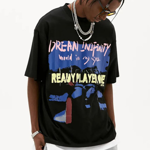 Camiseta Personalizada 100% Algodón Transpirable con Cuello Redondo para Hombre, Peso Pesado 240 gramos, Corte Regular, Diseño Casual con Hombros Caídos, Impresión DTF, Manga Corta - Product Image 2