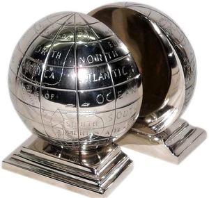 Antique Design Nautical <b>Globe</b> Bookend Corporate Gifts Wooden Brass Home Decorative Item Indian Handicraft Item High Quality - Product Image 5