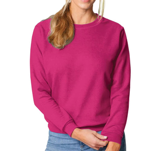 Sudadera de Cuello Redondo Azul Cielo para Mujer, Manga Larga, Color Sólido, Tejido de Algodón, Informal, para Otoño - Product Image 4