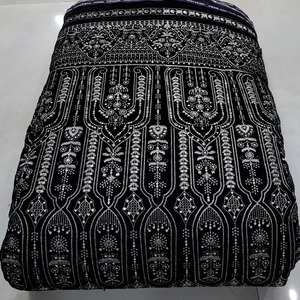 Velvet Fabric for Dress Embroidered Velvet Fabric <b>Sequin</b> Embroidery Fabric Beaded Lace Fabric Fashion Apparel Wholesale US Buyer - Product Image 4