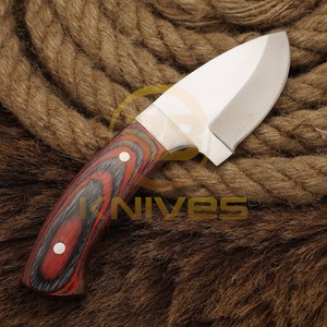 Cuchillo de Camping de Hoja Fija con Punta de Caída, Acero Inoxidable, Mango de Micarta, Borde Biselado, Herramienta de Supervivencia para Exteriores - Product Image 5