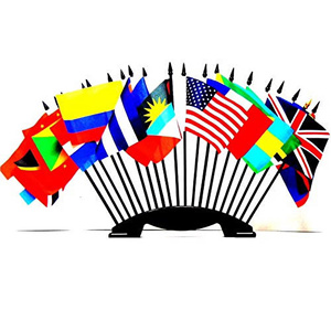 Bandera de Mesa Nacional Personalizada al por Mayor para Negocios, Decoración de Oficina, Bandera de Escritorio con Soporte, 30x45cm, Doble Cara, Poliéster - Product Image 2