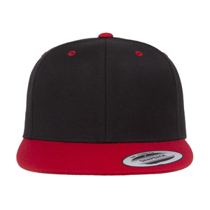 Casquette Snapback 6 Panneaux Noire et Rouge Contrastée Réglable Unisexe en Sergé Style Urbain Décontracté Quatre Saisons - Product Image 1
