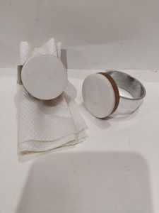 Wooden Round Luxury <b>Napkin</b> Ring Both Side Cover With <b>Silver</b> Metal Wedding Dinner Table Setting Decor Luxury <b>Napkin</b> Ring - Product Image 6
