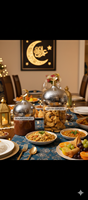 Meilleures ventes 2026 : Pot de rangement en verre fait main attrayant pour la décoration de table du Ramadan, nouveau style avec couvercle en forme de minaret et pichet pour l'Aïd