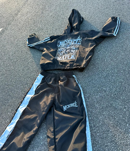 ชุดวิ่งผู้ชาย 2 ชิ้น ผ้าฝ้ายจีบระบายอากาศได้ดี ป้องกันรังสียูวี สะท้อนแสง กันลม สปอร์ตสูท รักษ์โลก สไตล์ฮิปฮอป - Product Image 2