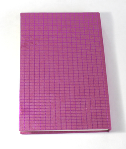 Camelon Exports Handmade Recycled Cotton Paper Hard Cover Notebook Embossed Checks Wood Acid Free Metallic Pink Rajasthan - Product Image 4