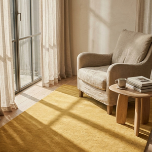 Tapis en laine jaune moutarde de qualité supérieure, tissé à la main, antidérapant, motif géométrique, tapis à poils épais pour salon, chambre à coucher, salle à manger - Product Image 3