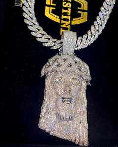 Colgante de Jesús de Plata de Ley 925 con Moissanita y Baño de Oro/Rodio, Pasa Prueba de Diamante, Colgantes de Moda y Amuletos - Product Image 2