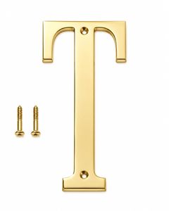 Letra T con tornillos, letra dorada del alfabeto para el hogar, oficina, hotel, placa con nombre, letrero de pared para puerta, metal resistente al óxido - Product Image 1
