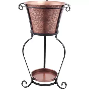 Seau à glace élégant en fer galvanisé pour boissons, champagne et vins, avec poignées - Product Image 6