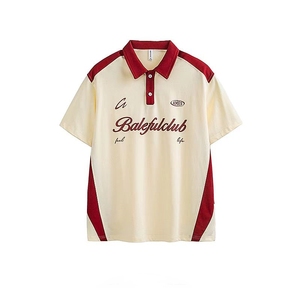 Camiseta Polo Holgada para Hombre, Casual, Estampada, 100% Algodón, Larga, con Patrón 3D Lavado, Transpirable, para Gimnasio - Product Image 1