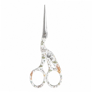 Safari Animal Print Crane Style Embroidery <b>Scissors</b> 4.5 Inches Stainless Steel Sharp Tip <b>Sewing</b> Needlepoint <b>Scissors</b> - Product Image 2