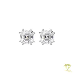 Magnifiques boucles d'oreilles solitaires en diamant de laboratoire, argent sterling 925, scintillantes, élégantes, bijoux fins - Product Image 3