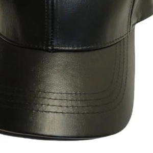 Casquette de baseball en cuir - Design uni - Snapback - Noir - Ajustable - Avec logo personnalisé - Performance - Unisexe - Product Image 2