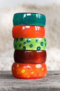 Handmade Classic Resin <b>Bangles</b> & <b>Bracelets</b> Women's Round Daily Wear Fashion Jewelry - Product Image 3
