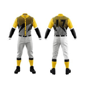 Ensemble uniforme de baseball pour homme, maillot gris à manches courtes avec pantalon rayé, polyester respirant, coupe classique, vêtements pour toutes les saisons - Product Image 1