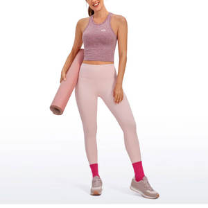 Top de yoga para mujer de material liso de secado rápido, ropa de entrenamiento de yoga para verano, top de yoga para mujer - Product Image 6