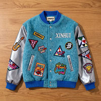 Blouson Bomber Homme Personnalisé avec Logo, en Mélange de Laine, Col Montant, Épais, Hiver, Décontracté, Vêtement d'extérieur