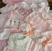 Robe pour tout-petit de style espagnol, brodée à la main, design personnalisé, broderie florale, ensemble de vêtements pour bébé, fabrication OEM/ODM Jiefute